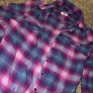 Beautiful Colored Plaid Button Up Top